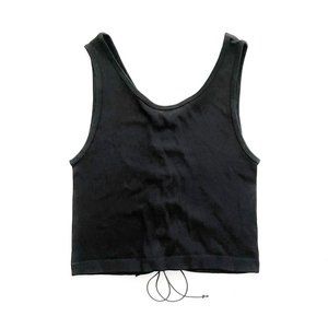 Black Lace-Up Back Tank NWOT - Size S